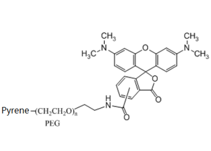 芘-聚乙二醇-罗丹明 Pyrene-PEG-Rhodamine PEG化芘衍生物 荧光标记