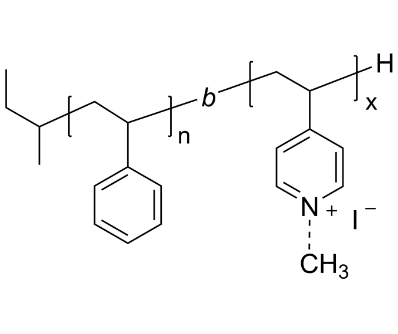 PS-oligo4VPQ 聚苯乙烯-低聚(4-乙烯基吡啶)(碘甲烷季铵化) 两亲性二嵌段共聚物