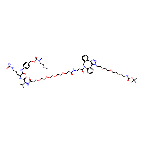 Boc-NH-PEG3-C2-triazole-DBCO-PEG4-VC-PAB-DMEA Chemical Structure