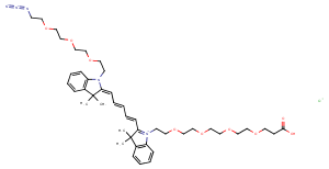 N-(Azide-PEG3)-N'-(PEG4-acid)-Cy5 Chemical Structure