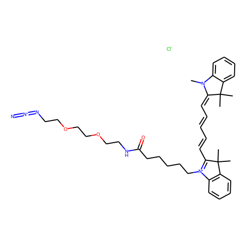 N-Methyl-N'-(azido-PEG2-C5)-Cy5 Chemical Structure