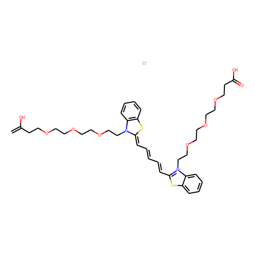 N,N'-bis-(Acid-PEG3)-benzothiazole Cy5 Chemical Structure