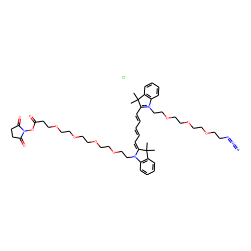 N-(Azide-PEG3)-N'-(PEG4-NHS ester)-Cy5 Chemical Structure
