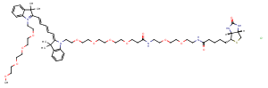 N-(m-PEG4)-N'-(Biotin-PEG2-amido-PEG4)-Cy5 Chemical Structure